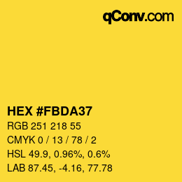 颜色代码: HEX #FBDA37 | qconv.com