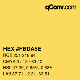 カラーコード: HEX #FBDA5E | qconv.com