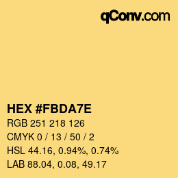 Color code: HEX #FBDA7E | qconv.com