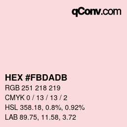 Color code: HEX #FBDADB | qconv.com