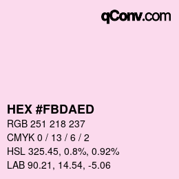 カラーコード: HEX #FBDAED | qconv.com