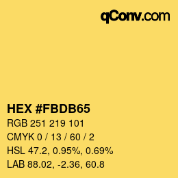 Código de color: HEX #FBDB65 | qconv.com