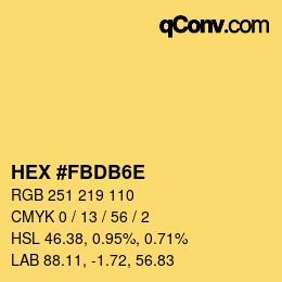 Color code: HEX #FBDB6E | qconv.com