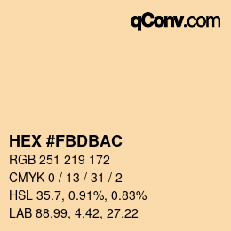 Color code: HEX #FBDBAC | qconv.com