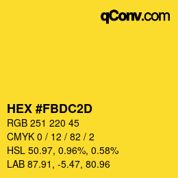 颜色代码: HEX #FBDC2D | qconv.com
