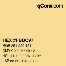 Color code: HEX #FBDC97 | qconv.com
