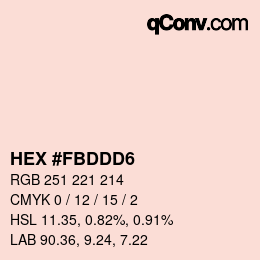 颜色代码: HEX #FBDDD6 | qconv.com