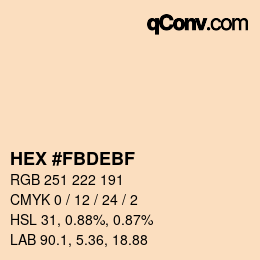 Farbcode: HEX #FBDEBF | qconv.com