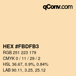 カラーコード: HEX #FBDFB3 | qconv.com