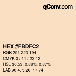 Color code: HEX #FBDFC2 | qconv.com