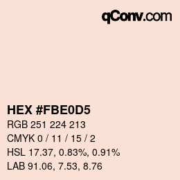 Farbcode: HEX #FBE0D5 | qconv.com