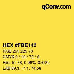 カラーコード: HEX #FBE146 | qconv.com