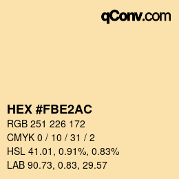 Farbcode: HEX #FBE2AC | qconv.com