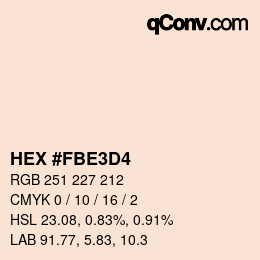 カラーコード: HEX #FBE3D4 | qconv.com