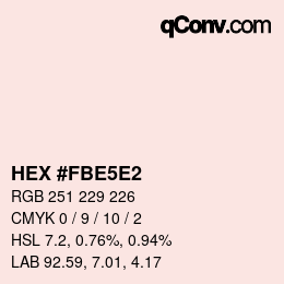Color code: HEX #FBE5E2 | qconv.com
