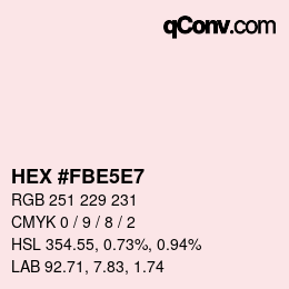 カラーコード: HEX #FBE5E7 | qconv.com
