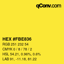 Color code: HEX #FBE836 | qconv.com