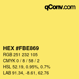 Color code: HEX #FBE869 | qconv.com