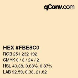 Color code: HEX #FBE8C0 | qconv.com