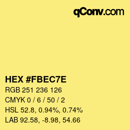 Color code: HEX #FBEC7E | qconv.com