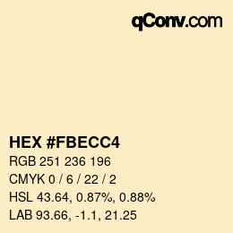 Color code: HEX #FBECC4 | qconv.com