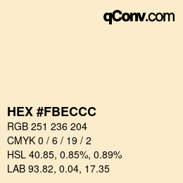 カラーコード: HEX #FBECCC | qconv.com