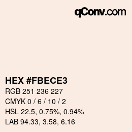 Color code: HEX #FBECE3 | qconv.com