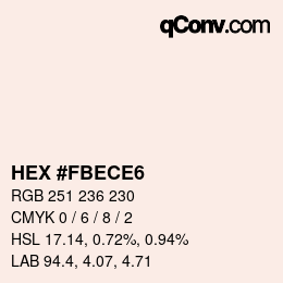 Color code: HEX #FBECE6 | qconv.com