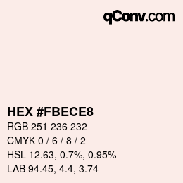 Color code: HEX #FBECE8 | qconv.com