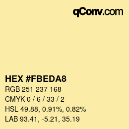 カラーコード: HEX #FBEDA8 | qconv.com