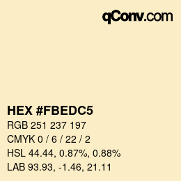 カラーコード: HEX #FBEDC5 | qconv.com