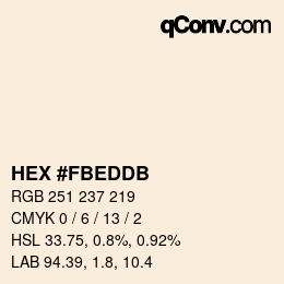 Color code: HEX #FBEDDB | qconv.com