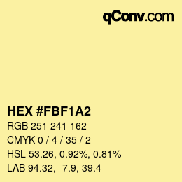 颜色代码: HEX #FBF1A2 | qconv.com