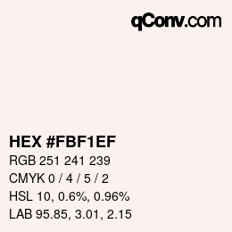 Color code: HEX #FBF1EF | qconv.com