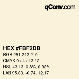 カラーコード: HEX #FBF2DB | qconv.com