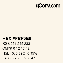 Color code: HEX #FBF5E9 | qconv.com