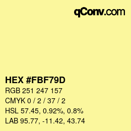 Código de color: HEX #FBF79D | qconv.com