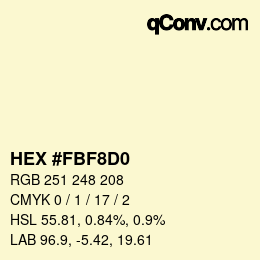 カラーコード: HEX #FBF8D0 | qconv.com