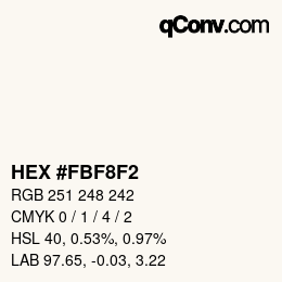 Color code: HEX #FBF8F2 | qconv.com