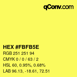 Farbcode: HEX #FBFB5E | qconv.com