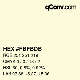 カラーコード: HEX #FBFBDB | qconv.com