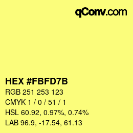カラーコード: HEX #FBFD7B | qconv.com