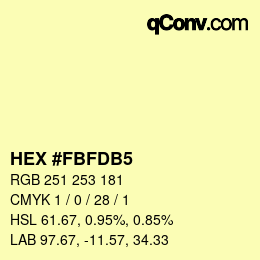 Color code: HEX #FBFDB5 | qconv.com