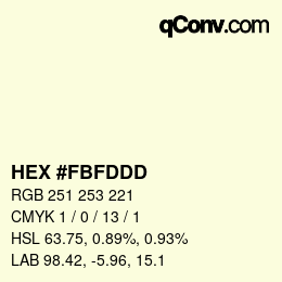 Color code: HEX #FBFDDD | qconv.com