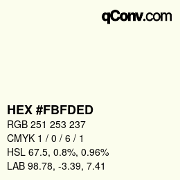 颜色代码: HEX #FBFDED | qconv.com