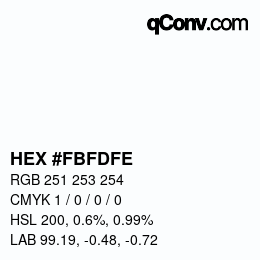 Color code: HEX #FBFDFE | qconv.com