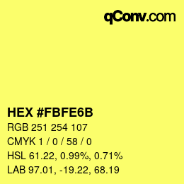 カラーコード: HEX #FBFE6B | qconv.com