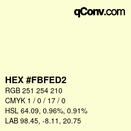 Color code: HEX #FBFED2 | qconv.com