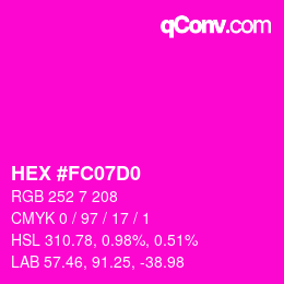 カラーコード: HEX #FC07D0 | qconv.com