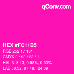 Color code: HEX #FC11B5 | qconv.com